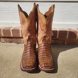 Aligator Caiman Croc Square Toe Lucchese Classics Burnished Lucchese Cowgirl 7.5